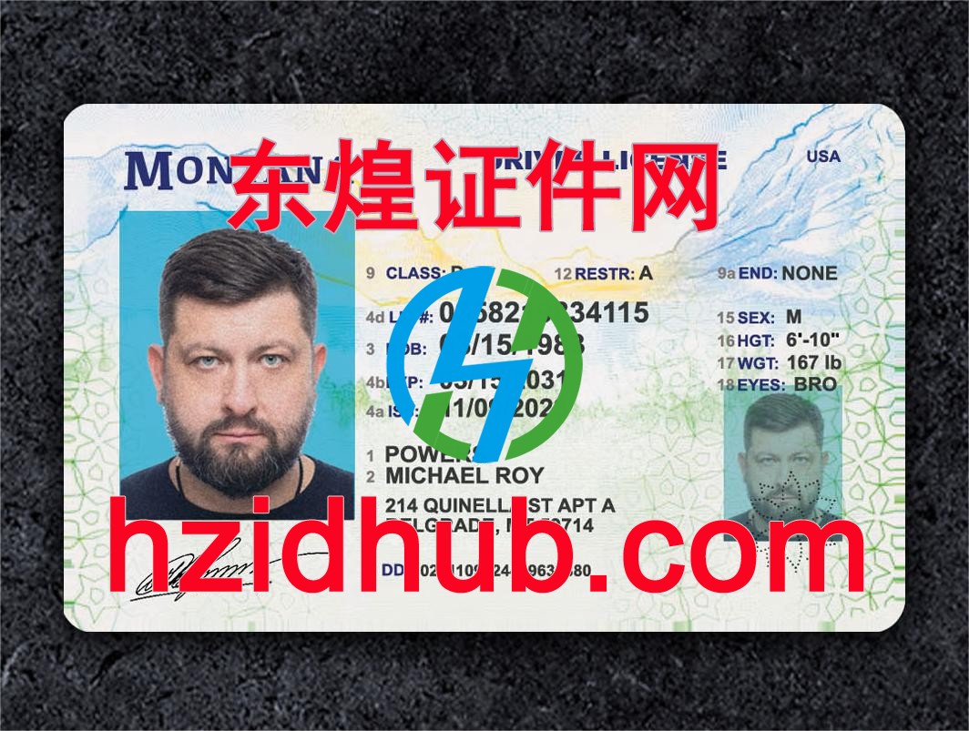 制作高仿美国蒙大拿州驾驶证